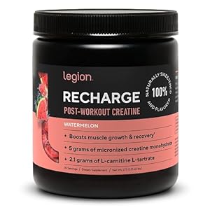 LEGION Recharge Post Workout Supplement – All Natural Muscle Builder & Recovery Drink with Micronized Creatine Monohydrate. Naturally Sweetened & Flavored, Safe & Healthy (Watermelon, 30 Serve)
