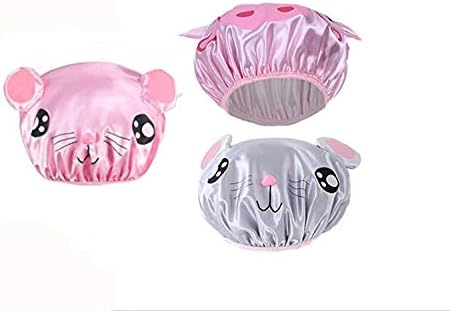 DeDz Lovely girl heart waterproof shower cap 3pack