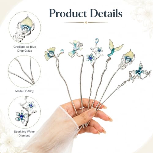 Image of MAYCREATE Chinese Hair Sticks Floral Tassel Hairpins Vintage Style