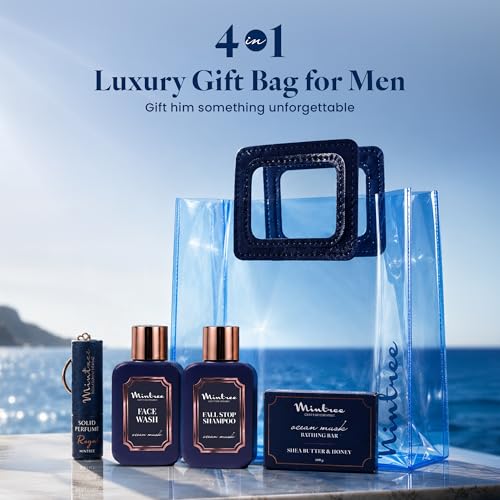 Image of Mintree 4 in 1 Bath and Hair Care Gift Hamper for Men, All Skin Types