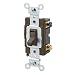 Leviton 54504-2 15-Amp, 120/277-Volt, Toggle Framed 4-Way AC Quiet Switch, Commercial Grade, Grounding, Brown