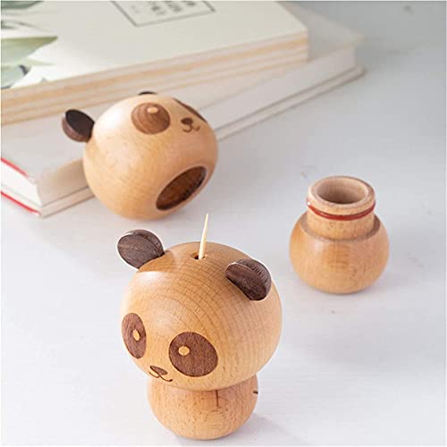 Houten Tandenstokerdoos, Tandenstokerdispenser, Cartoon Mini-panda Tandenstokerhouder, Creatieve Draagbare… - Image 3