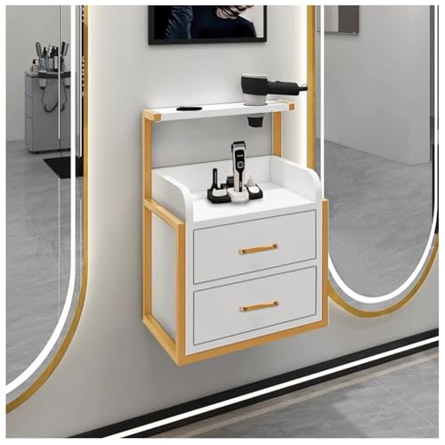 Meuble coiffeuse murale pour ranger les sèche-cheveux et libérer le salon - 2