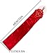 SAVITA Fingerless Long Red Gloves - Pierced Elbow Length Satin 19