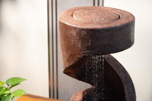 Image of EXPLEASIA Spiral Table Desk-Top Indoor Fountain Water Fountain for Garden Water Fountain for Home vastu Fountain for Home Decor Waterfall (31 x 31 x 59 cm)