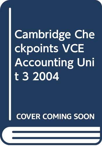 Amazon.com: Cambridge Checkpoints VCE Accounting Unit 3 2004: ...