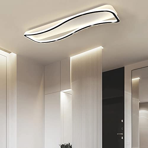 Lámpara de techo lineal LED negra de diseño delgado con 3 tonos de luz para dormitorio 3