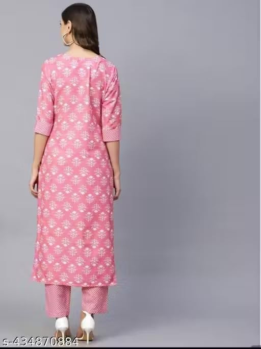 Image of Women's Gown Printed Kurti with Dupatta Set, Soft Crepe Fabric Outfit