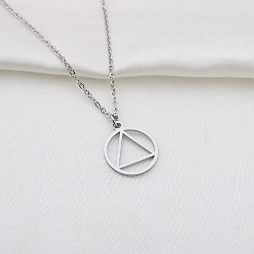 Kuiyai Recovery Aa Necklace Keychain Alcoholics Anonymous Gifts For Men Women (2Cm Diameter Aa Necklace) #TOP3