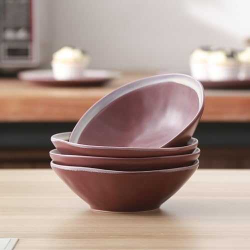 Image of Stone Lain Serafina Stoneware Dinnerware Set, 32 Piece, Wine