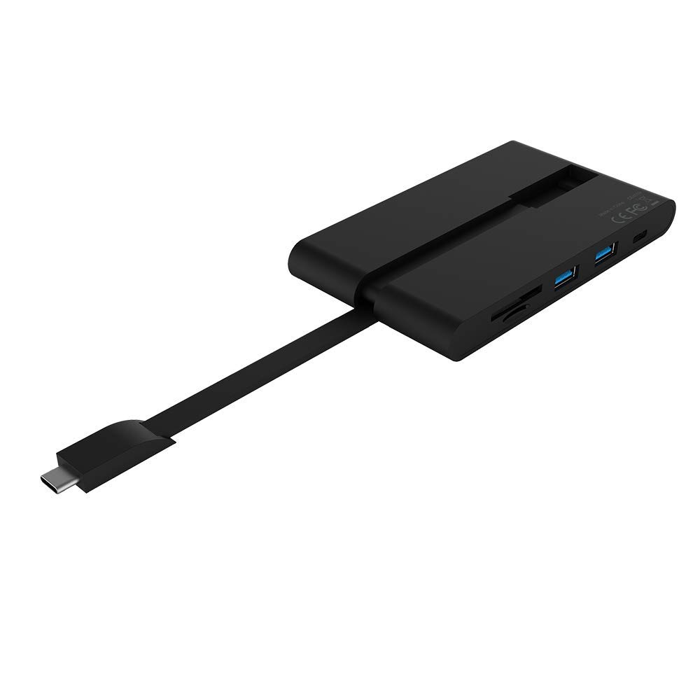 PNY 9 w 1 Mini Przenośny Hub Zasilający USB-C z Wbudowanym Kablem dla Urządzeń Kompatybilnych - 2 Porty USB-C, 2 Porty USB-A 3.1, HDMI, VGA, Gniazda SD/microSD