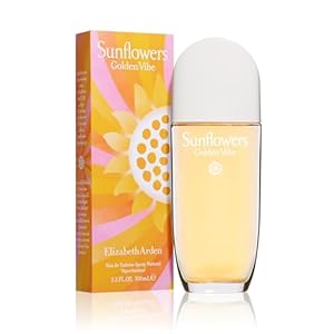 Elizabeth Arden Sunflowers Golden Vibe Women’s Perfume, Floral Parfum, Notes of Vanilla, Petit Grain, & Coconut Flower, Eau de Toilette, 3.3 fl oz