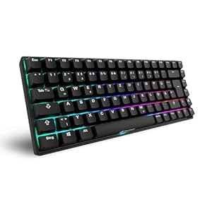 Sharkoon Skiller SGK50 S3 PBT Schwarz, RGB Gaming Keyboard, Gateron G PRO 3.0 Yellow, 75% Layout