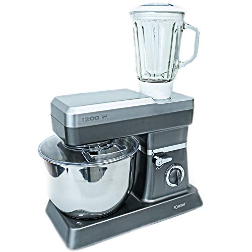 BOMANN KM399Ctitan - Robot Multifonction - XXL - 1200 Watts - Réglages de vitesse - Avec accessoires - Couleur Titan