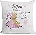 Kissen als Geschenk zur Taufe oder Geburt mit Namen & Datum Babykissen Kleiner Teddy Rosa