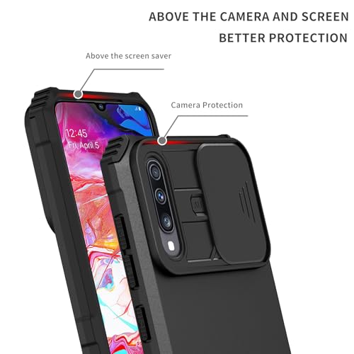 Coque Galaxy A70 et A70S noire avec protège-écran verre trempé