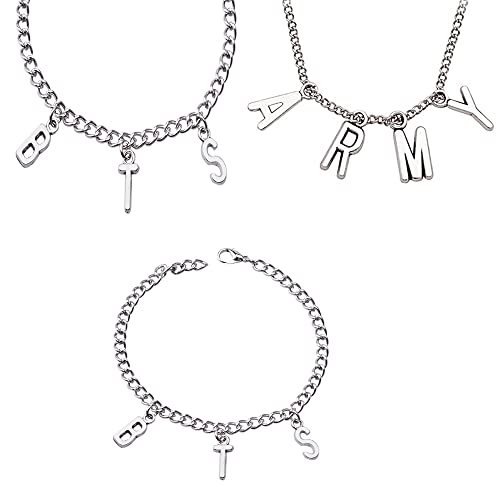 QDDS 3 Pezzi Collana Lettera, Bracciale con lettera, Collana Lettere...