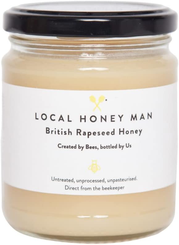 British Rapeseed Honey - Local Unpasteurised Honey Straight From The Beehive - 340g Jar