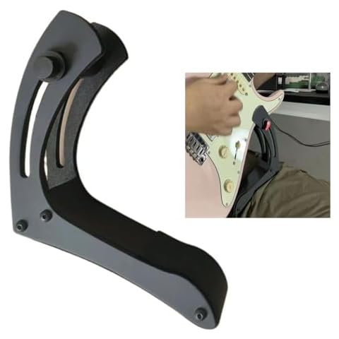 TUOREN Guitar Support Electric Guitar Rest Adjustable Professional Electric Guitar Foot Stool Plastic and Metal Guitar Footstool Leg Stand Guitar Lifter for Guitar Players Black Cover