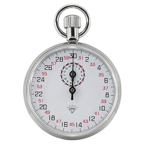 Image of Mechanical Stopwatch, 13-Jewel Analog Stopwatch with Precise Timing 30s/15M White Dial with Lanyard Sports Timer