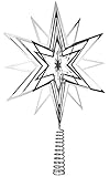 Riffelmacher Christbaumspitze Metall Stern 33cm 17859 - Silber