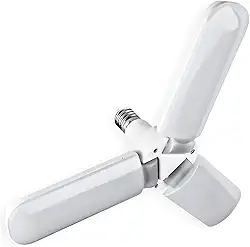 Lâmpada LED Articulada 3 Pétalas, Branco Frio 6500K, 45W, Bivolt, Base E27, 5000lm, Ajustável, 24x9cm, Para Casa e Ambientes Internos