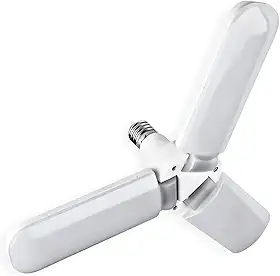 Lâmpada LED Articulada 3 Pétalas, Branco Frio 6500K, 45W, Bivolt, Base E27, 5000lm, Ajustável, 24x9cm, Para Casa e Ambientes Internos