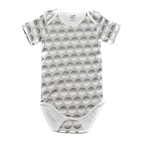 Bambino Sport Baby Sports Clothes - Short Sleeve Golf Baby Onesie Outfit – White and Grey (Medium) Cover