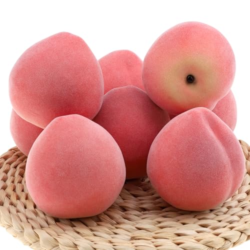 Gresorth 6pcs Artificial Peach Fake Fruit Decoration Lifelike Food Toy Realistic Home Party Decorative Model Props