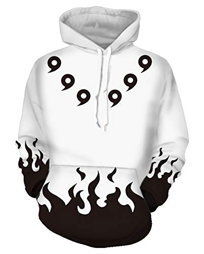 Men's Naruto Hoodies Pullover 3D Print Pattern Fashion Sweatshirt (c3,L)