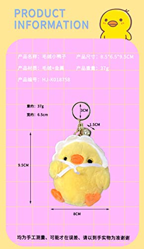 Bonici Men Women Creative Cute Lovely Kawaii Soft Happy Lucky Wearing Scarf Yellow Duck Mother Pendant Keychain Key-Chains Keyring Gift Pendant Handbag Tote Purse Backpack Decoration Car Key -Baby #TOP6