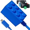 65W Charger for Nintendo Switch 2 AC Adapter Compatible with Steam Deck/Ps Portal, GaN Switch Power Cord Fast Charging PD Brickgeek Adapter Recognizable USB C Charger 4.92FT - Blue