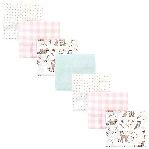 Image of Hudson Baby Unisex Baby Cotton Flannel Receiving Blankets Bundle, Enchanted Forest, One Size