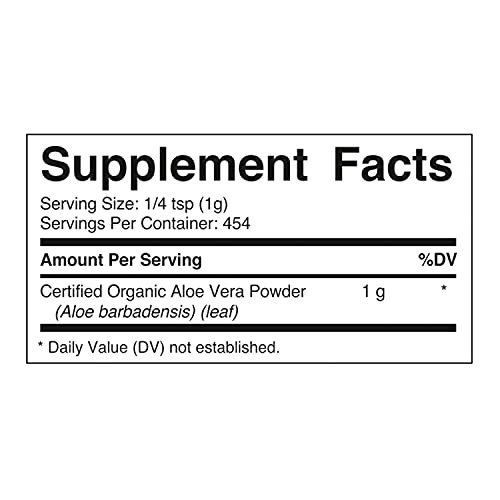 Vitamatic Certified Usda Organic Aloe Vera Powder 1 Pound (16 Ounce) #TOP2
