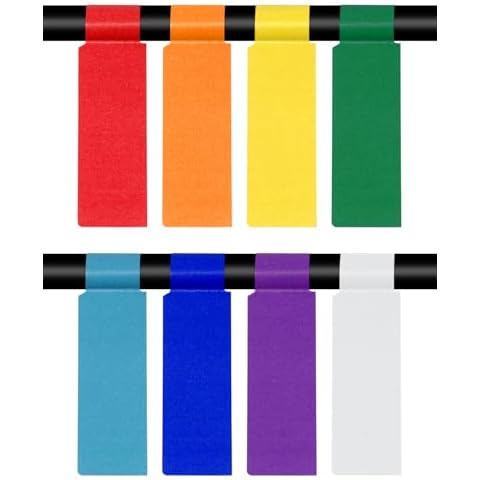 Mini Skater 240 Labels 8 Sheet Colorful Waterproof Cord Labels Tags Write on Stickers Tear Resistant Flexible Works Cord Identification Labels for Laser Printer (8 Sheet (240 Labels)) Cover