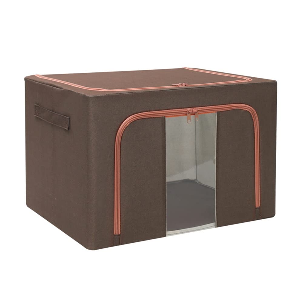 ETRGFTHU Clothes Storage Box Household Cotton and Linen Storage Large Capacity Foldable Sundries/quilt Finishing Dust and Odorless(Brown)