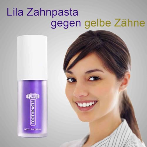 Lila Zahnpasta Weisse Zähne,Purple Teeth for Whitening Teeth,Lila Zahnpasta weiße zähne Heidelbeergeschmack 30ml