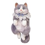 NTHFECG Zaino a forma di gatto di peluche, realistico zaino di peluche a forma di gatto, da donna e gatto, con spallacci regolabili, zaino personalizzato come regalo per ragazze, c