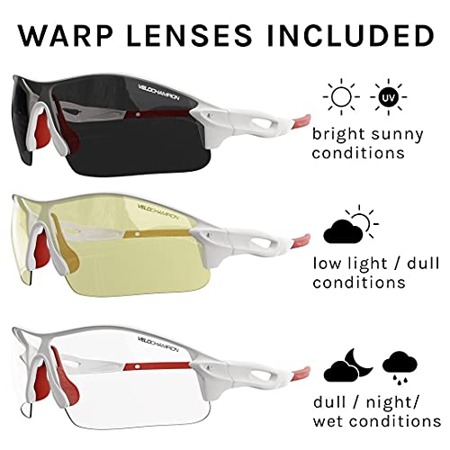 VeloChampion Lunettes de Soleil Warp Monture (avec 3 Paires de Verres, Fumes et Trans) - Image 4