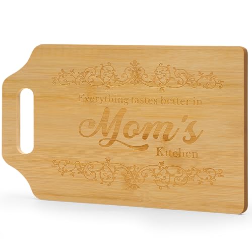 Tabla de cortar para el Día de la Madre, tabla de cortar de bambú, regalo para mamá con grabado "Everything Is Better in Mother Kitchen" miniatura 1