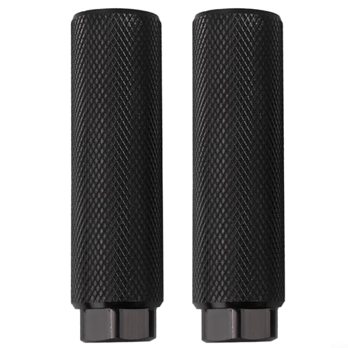 Repose-pieds antidérapants en alliage d'aluminium pour essieux de 9 mm, chevilles cylindriques moletées pour VTT, vélo de route, roue avant et arrière (1 paire) (noir)