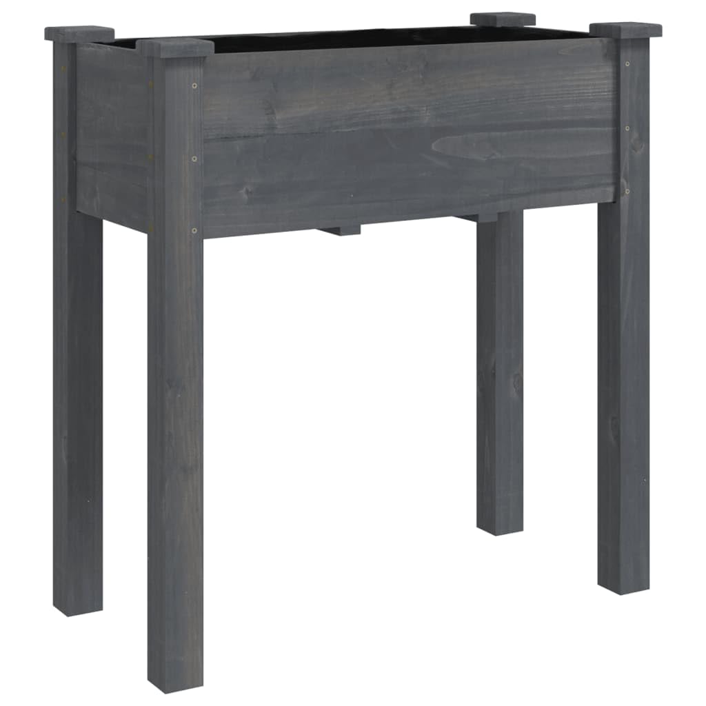 Gartenregal Kräuterbeet Pflanztisch Balkonschrank Pflanzkübel mit Einsatz und Rollen Grau 71x37x80 cm Tannenholz Ideale Lösung für platzsparendes Gärtnern und gesunde Pflanzen