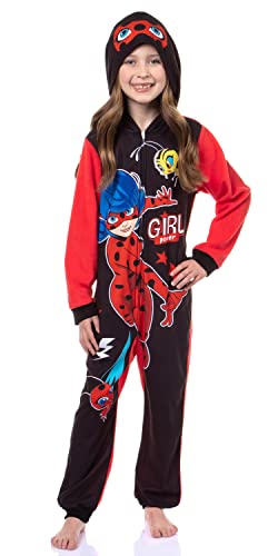 Komar Kids Miraculous Ladybug Girls Girl Power Full Zip Blanket Sleeper Hooded Pajama