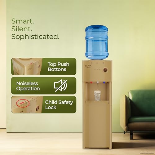 Image of Atlantis Signature Floor Standing Water Dispenser | Designer Series | Hot, Normal & Cold | Luxury Art Finish | Top Push Buttons | Child Safety Lock | Silent Operation | BIS Certified | Office & Home