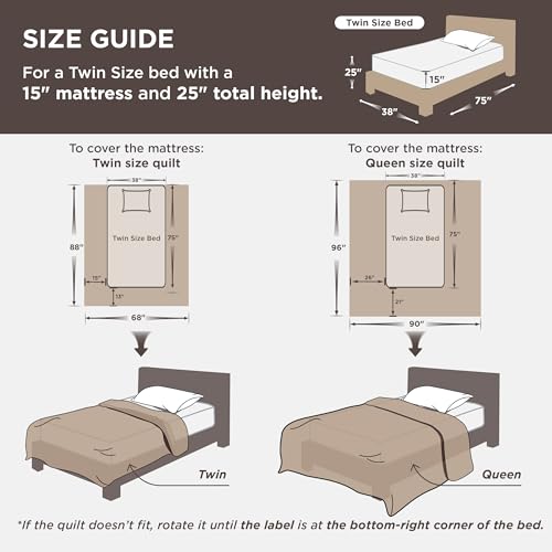 Image of Bedsure Quilts Twin Size - Lightweight Bedspreads Twin Size with Basket Weave Pattern, Soft Quilt Bedding Set, Light Beige Comforter Set Coverlet for All Seasons with 1 Pillow Sham (68 inch x 86 inch)