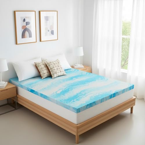 Memory Foam Mattress Topper Full - 3 Inch Gel Infused Bed Toppers, Pressure Relief Mattress Pad for Dorm Room, CertiPUR-US Certified