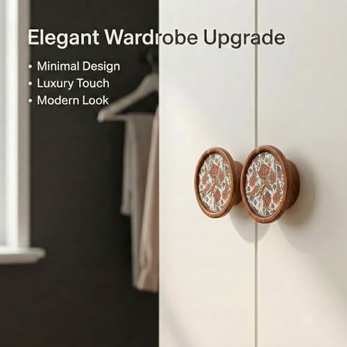 Image of Teak Wood Handle for Main Door /Door Handle for Home & Office /Pull & Push Handle for Main Door /Modern Designer Handle - Pack of 1 (Full, 4 Inch)- Model 5031-| 3 Years Warranty |