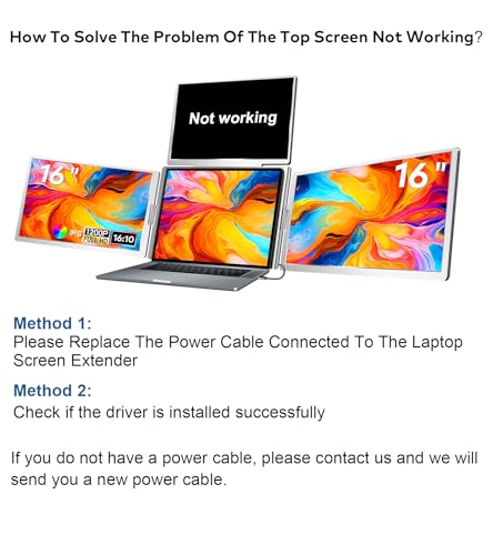 FOPO 16" Laptop Screen Extender, 1200P IPS Quad Monitor - image 9