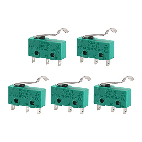 Baomain Micro Switch Hinge Lever Switch KW4-3Z-3 for Mill CNC AC 125V 5A SPDT 1NO 1NC 5PCS