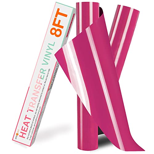 Htvront Htv Vinyl Rolls Heat Transfer Vinyl - 2 Pcs Rose Red Htv Vinyl For Shirts, 12" X 8Ft Iron On Vinyl For All Cutter Machine - Easy To Cut & Weed For Heat Vinyl Design (Rose Red) #TOP17